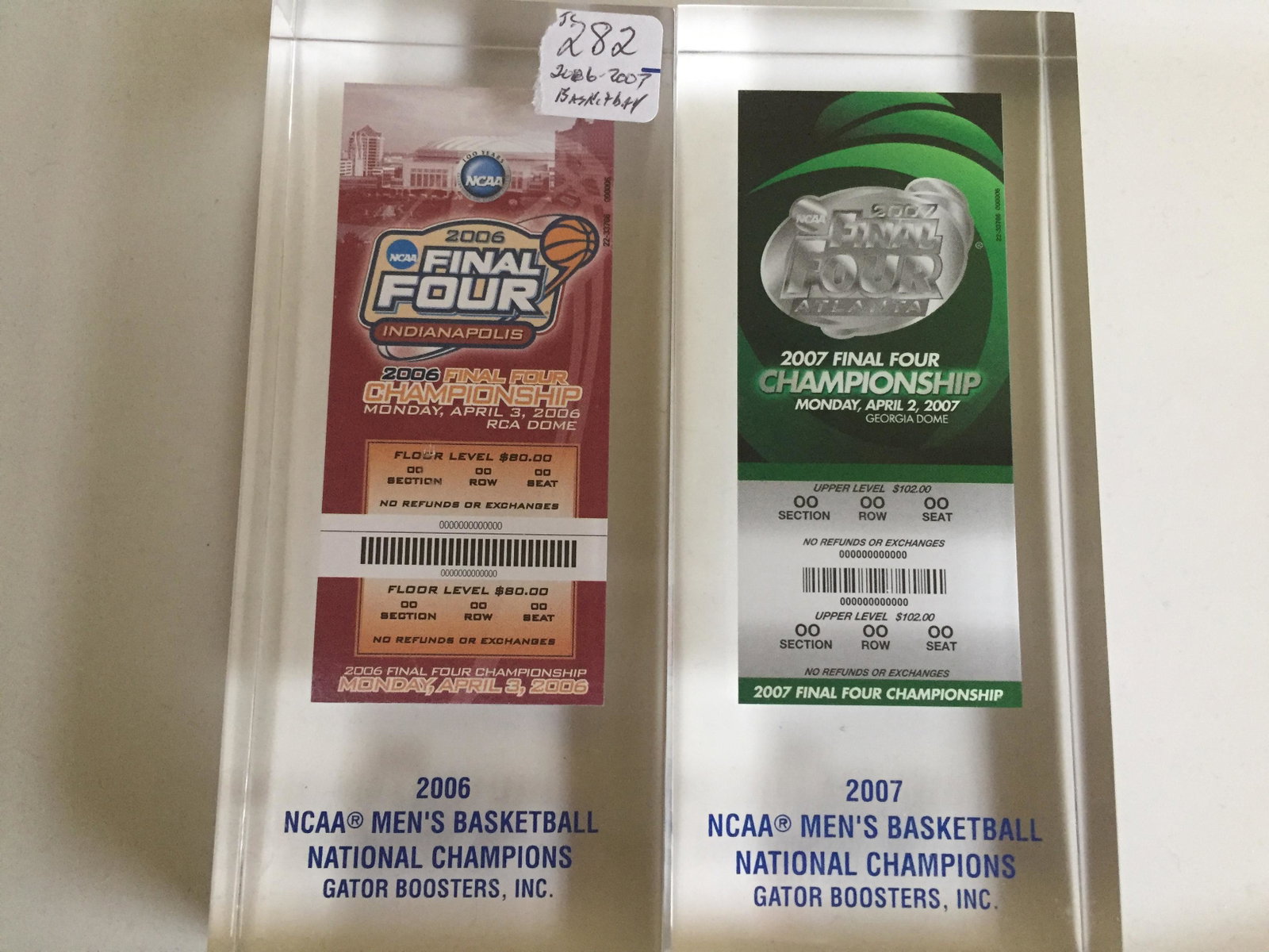 Gator Booster 2006 & 2007 Final Four NCAA Men's: Gator Booster 2006 & 2007 Final Four NCAA Men's basketball National Champions ticket