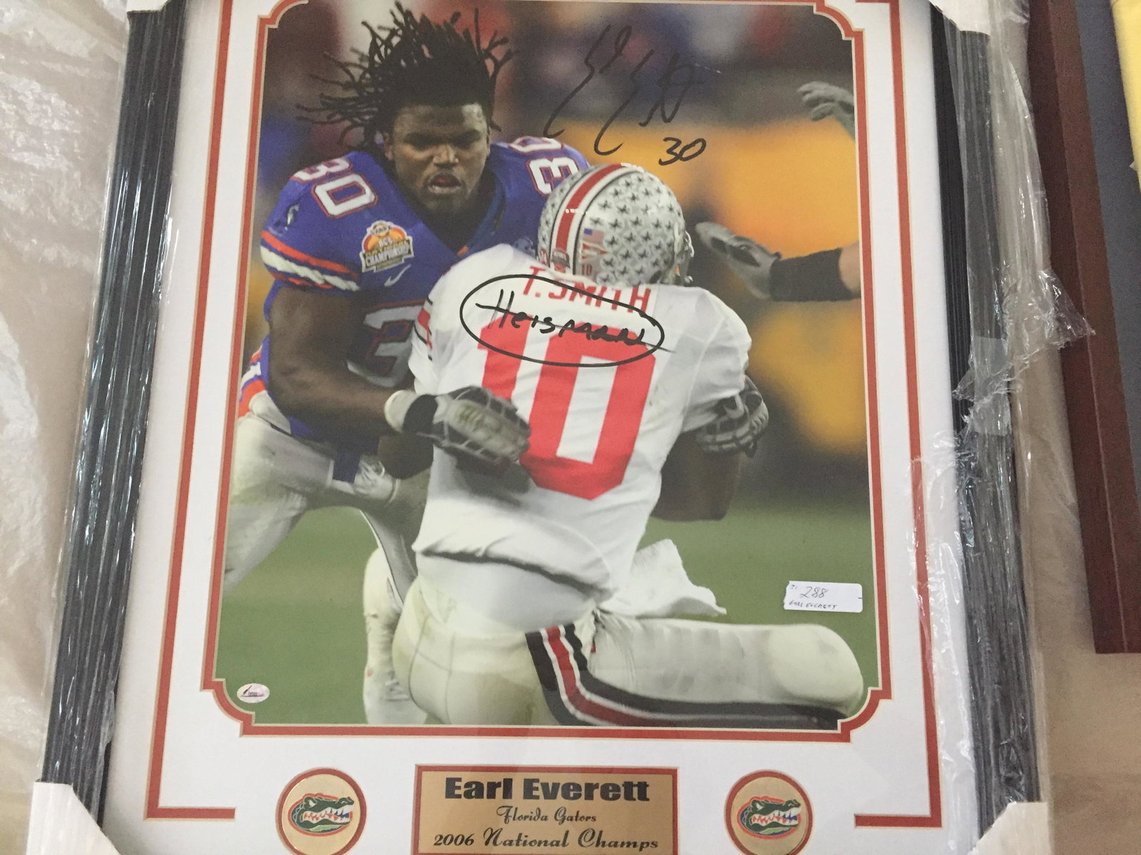 EARL EVERETT AUTOGRAPHED FL GATORS(BCS GAME) w/ “: EARL EVERETT AUTOGRAPHED FL GATORS(BCS GAME) w/ “X-HEISMAN” 16X20
