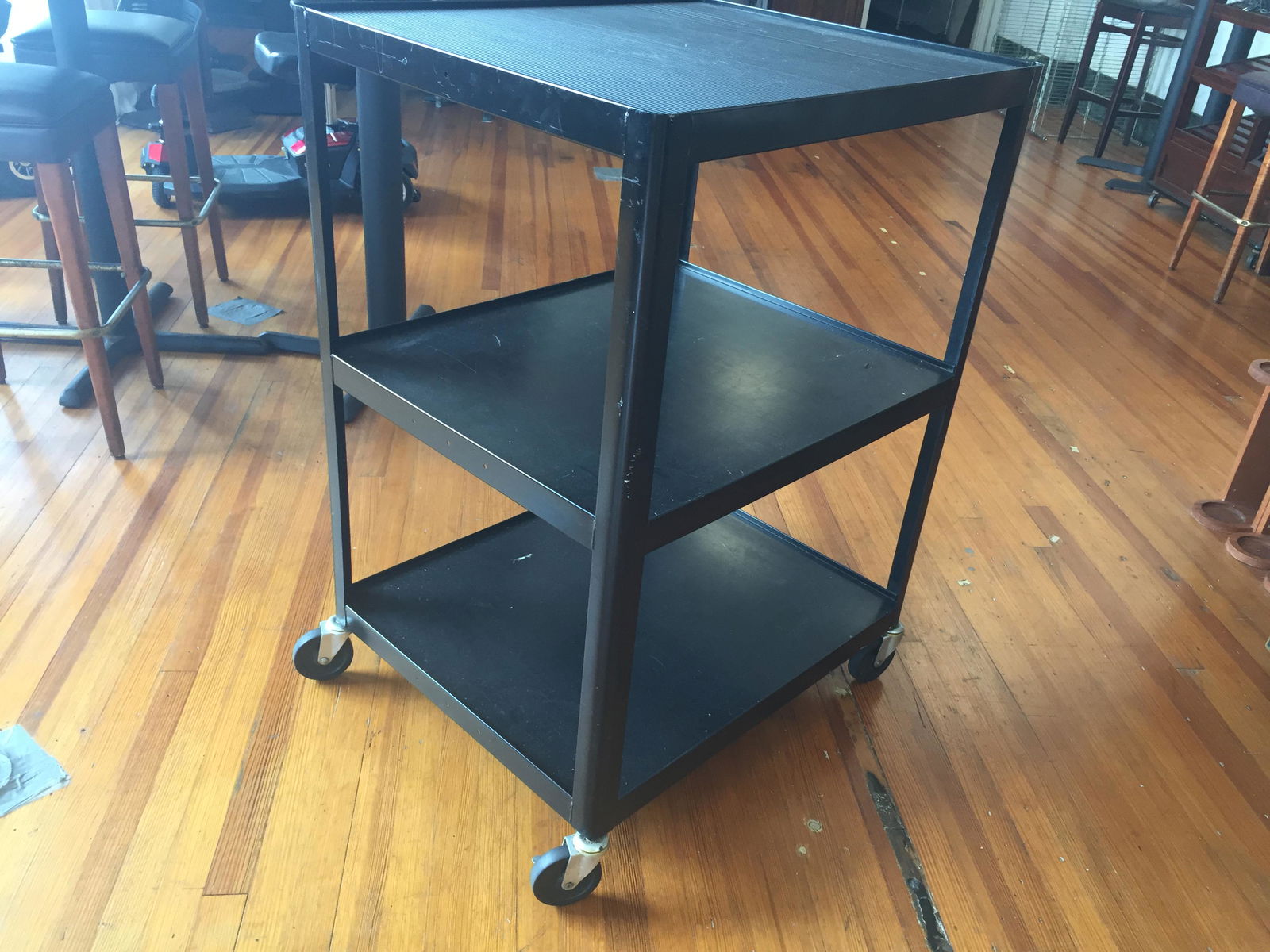 Projector Cart: Black Metal Commercial Projector Cart, 42.5"h x 30"w x 25.5"d Consigner CH