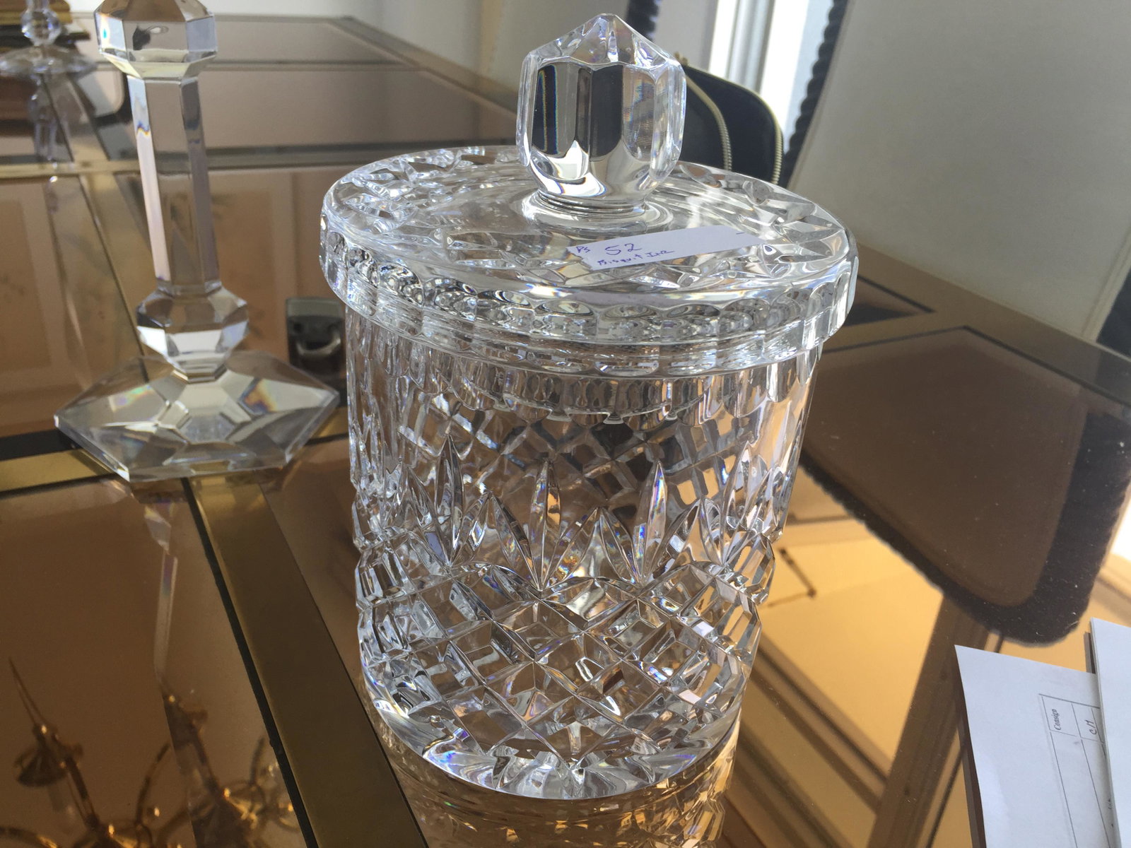 Biscuit Jar: Crystal Biscuit Jar, 8"h x 6"dia. Consigner PS