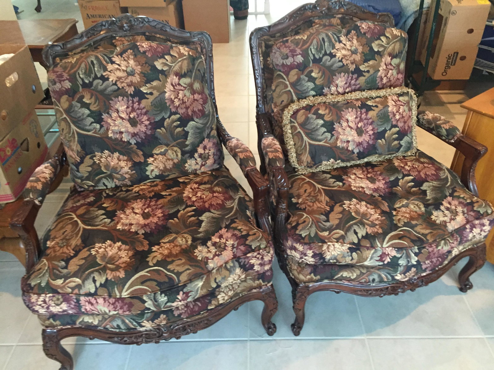 Chairs: Pair Arm Chairs (cost $1200 ea.new) Consigner JC