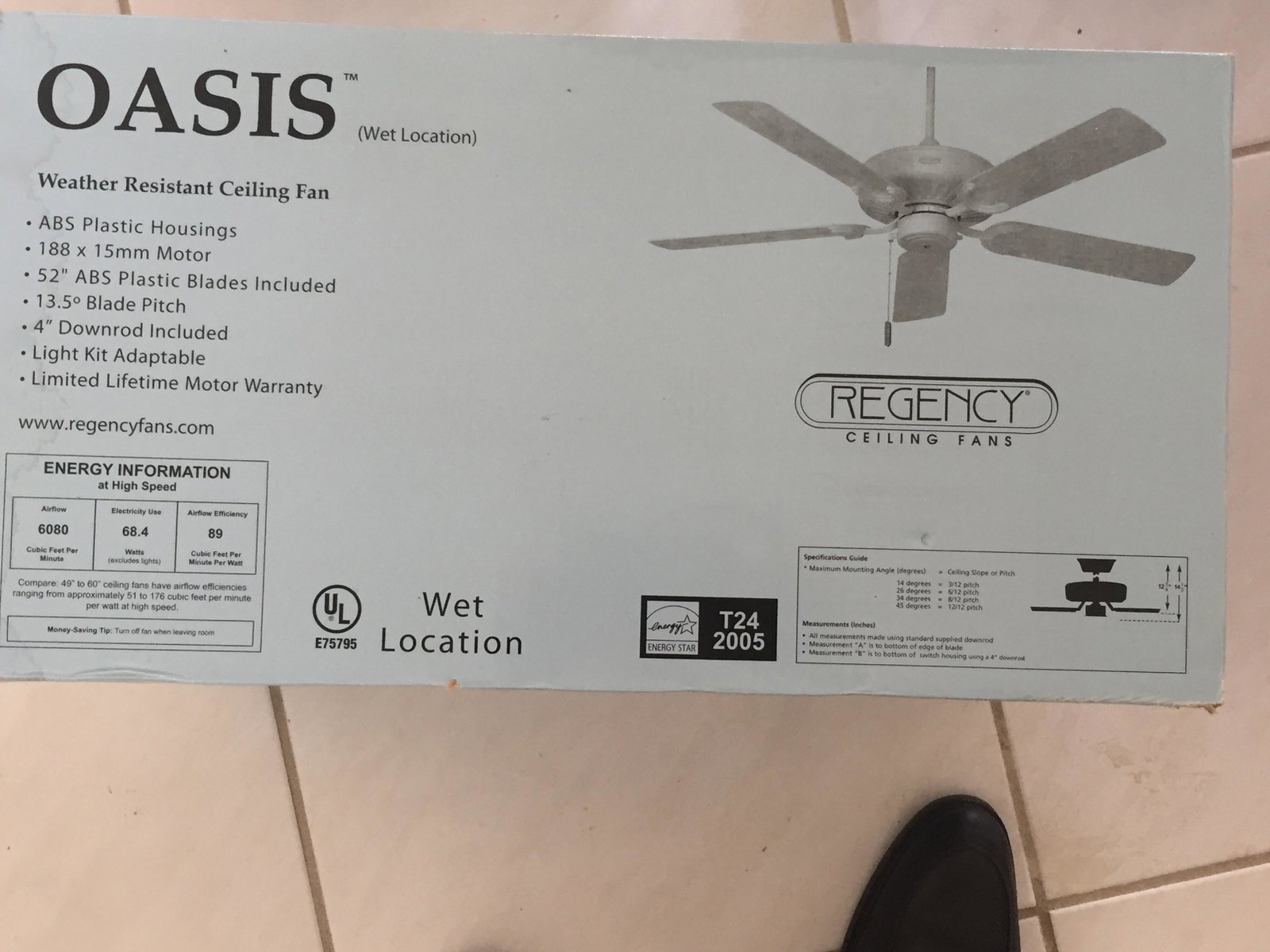 Fan: 52" New Ceiling Fan in Box (Unopened) Consigner PS