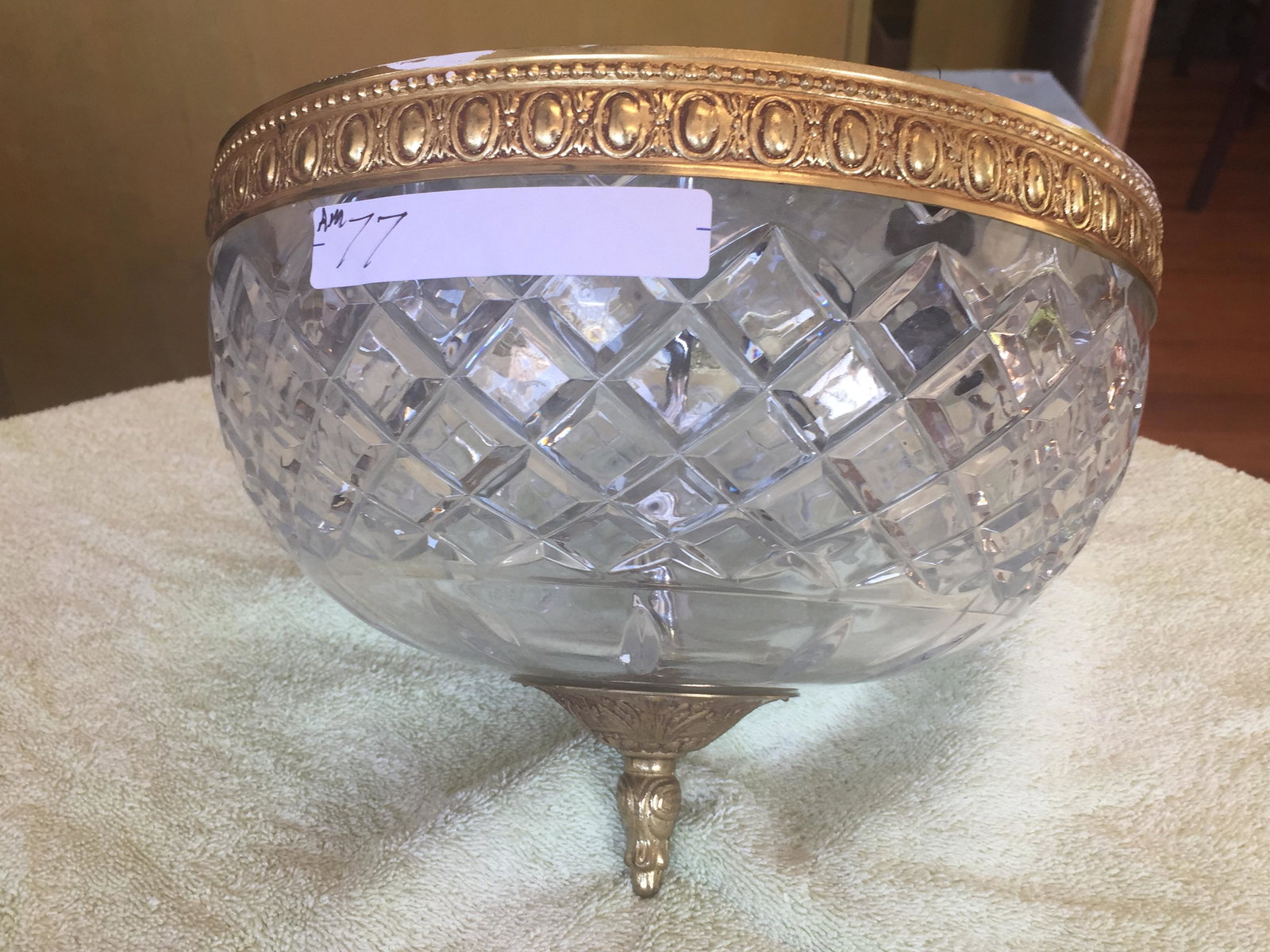 Lighting: Crystal Ceiling Light 10"dia. X 7"h Consigner AM