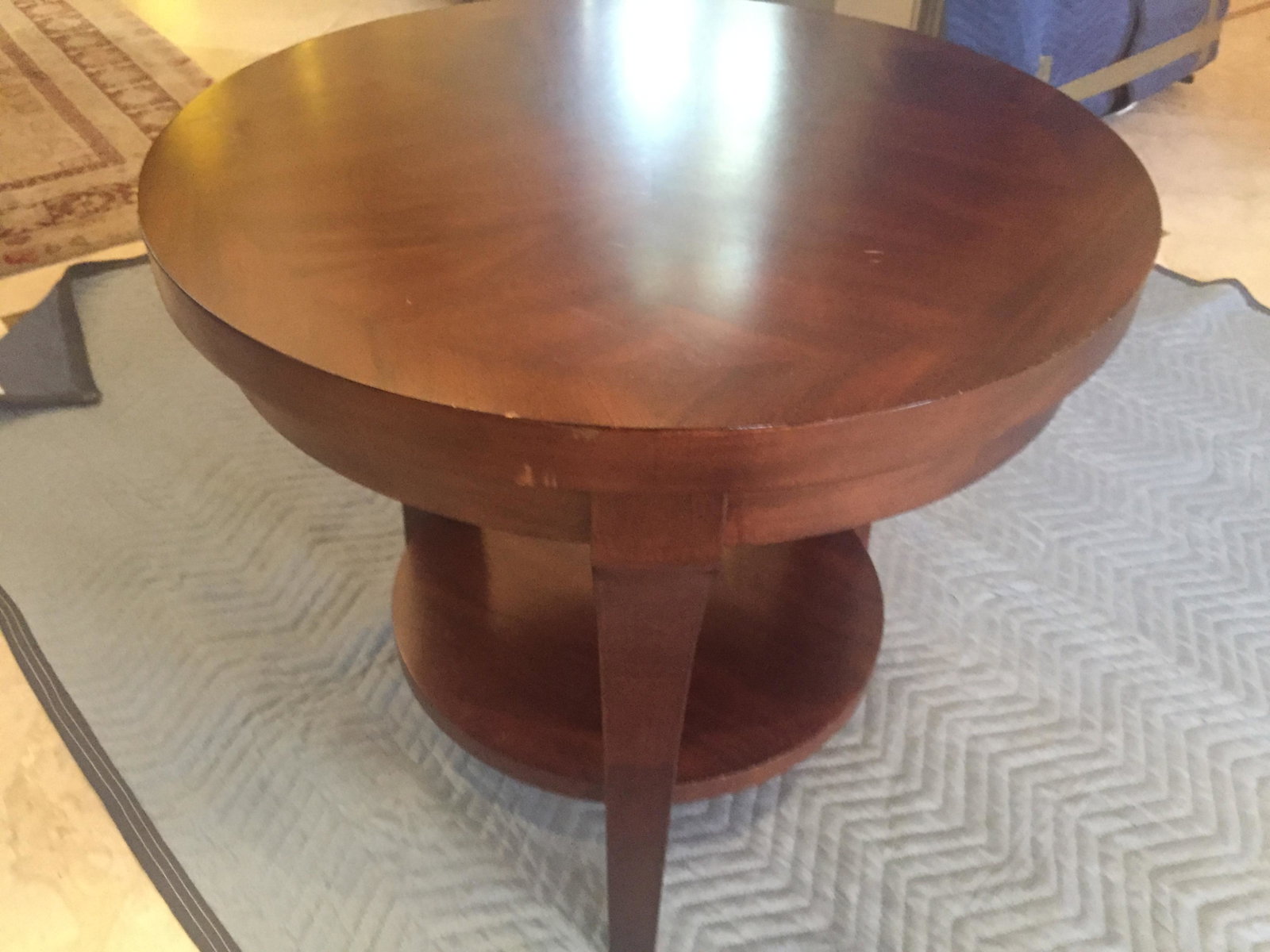 Mahogany Table: Low Mahogany Table, 24"h x 26"dia.