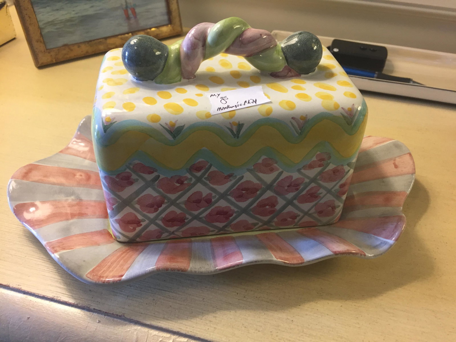 MACKENZIE CHILDS: MACKENZIE CHILD BUTTER DISH