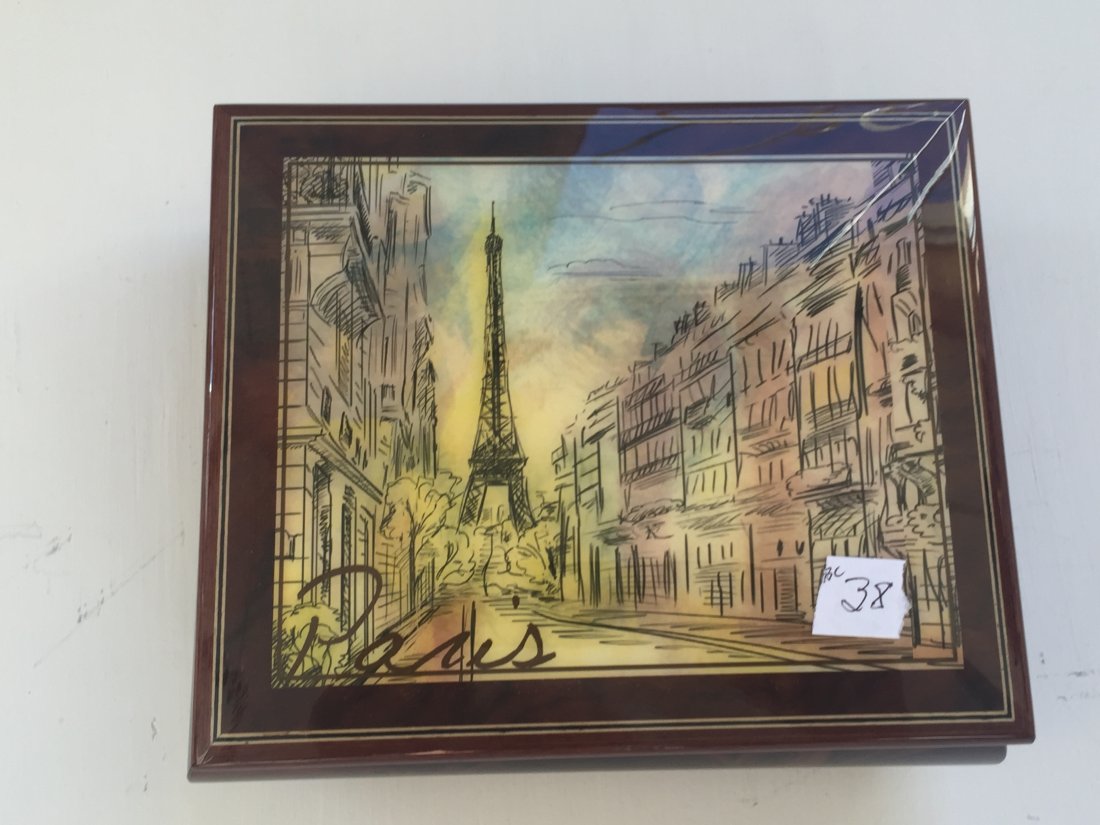 JEWELY BOX: ITALIAN MUSIC-JEWELRY BX W/SCENE OF PARIS