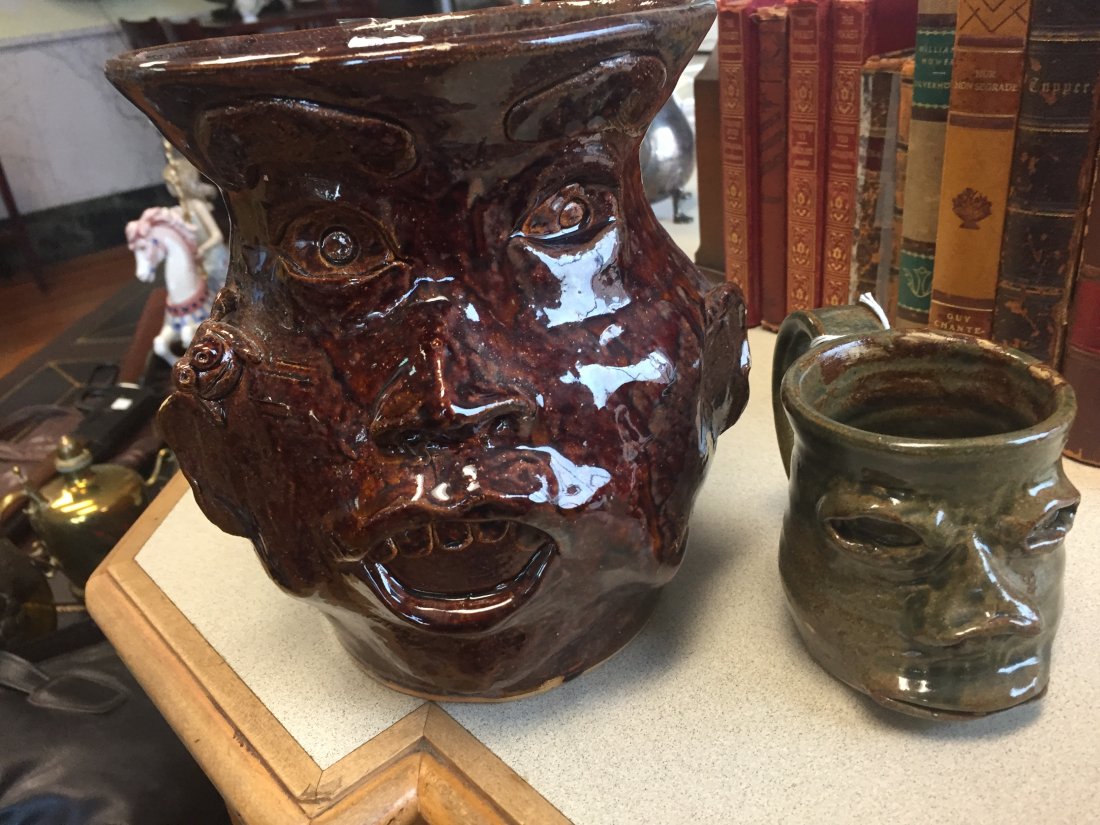UGLY-MUGS: 2-UGLY MUGS 8"h x 8"dia. & 3.5"h x 3"dia.