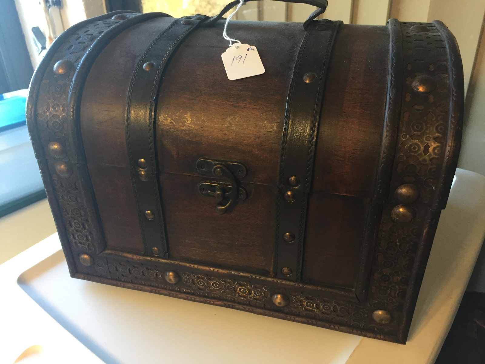 TRUNKS: HANDMADE WOOD TRUNK 9"h x 13"w x 10"d