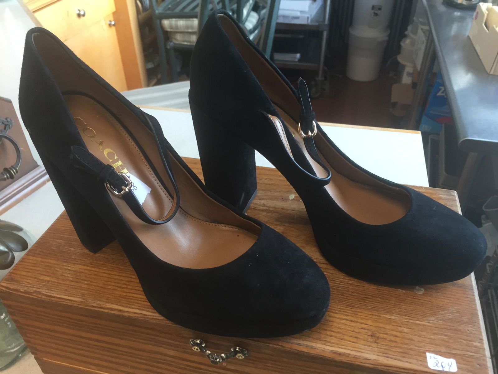 SHOES: COACH WOMAN'S GOLDIE SUEDE PUMPS, SIZE 7-B