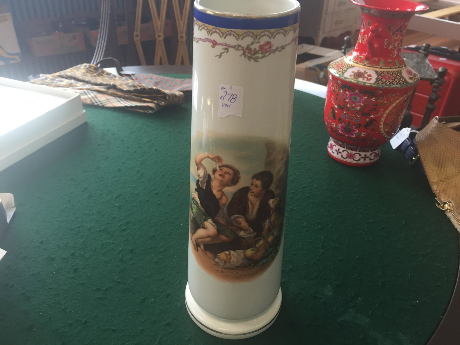 VASE: VASE, 12"h X 4"dia.