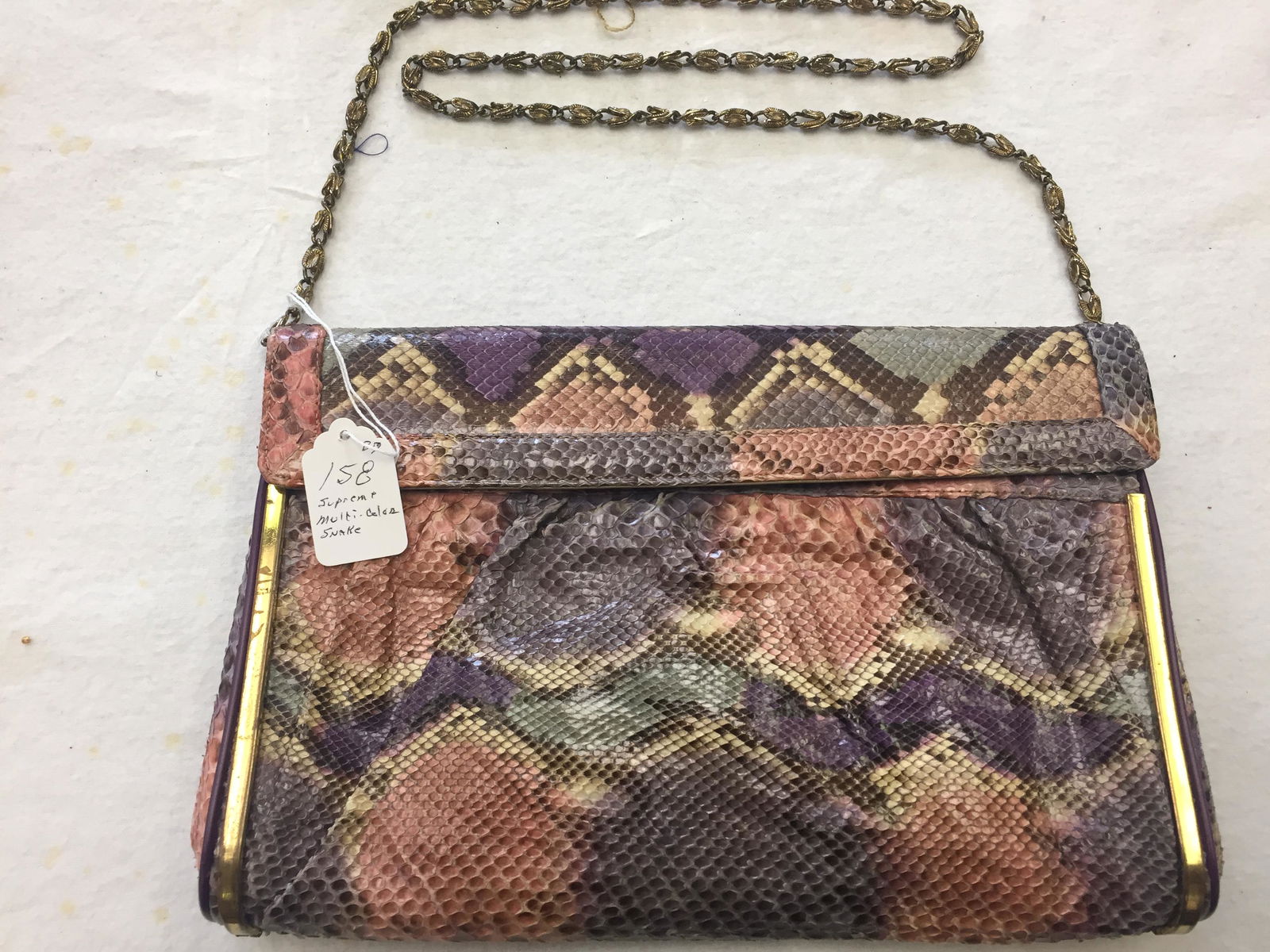 Designer Handbag: Supreme Multicolor Snake Skin Handbag