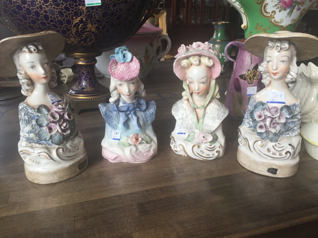 Collectibles-Cordey - Cybis: 4pcs. Cordey-Cybis Figures, 7.25"h x 3.5"dia