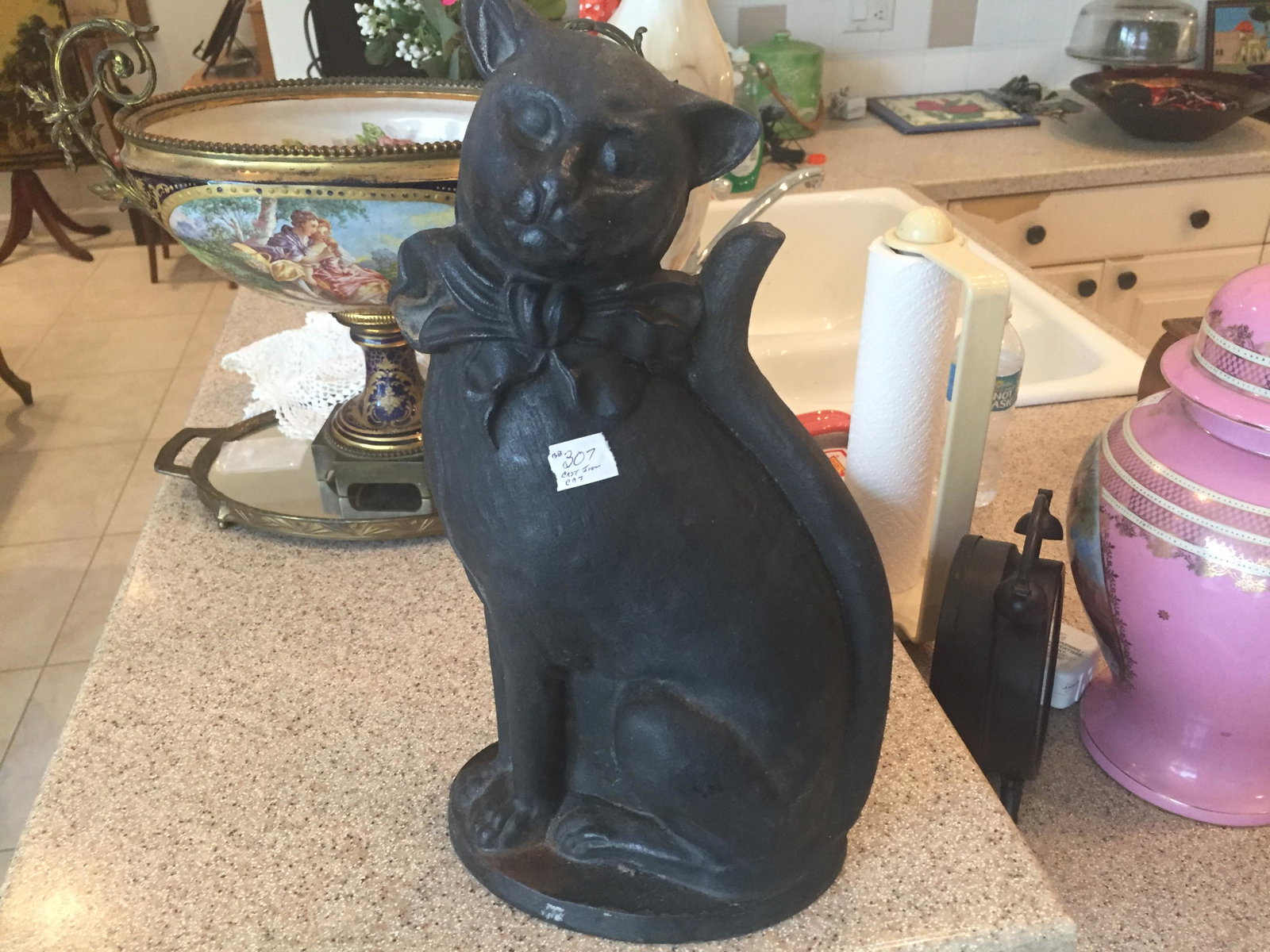 Cats: Cast Iron Black Cat, 14"h x 7.5"w