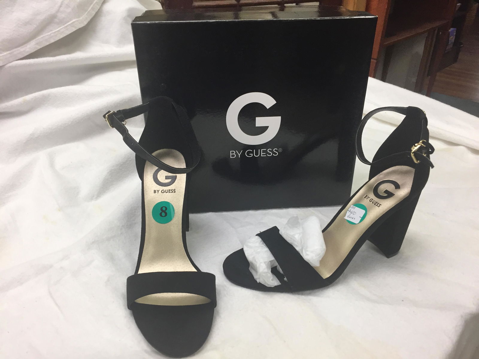 Designer Shoes-Guess: Guess Black High Heel Shoes 8m