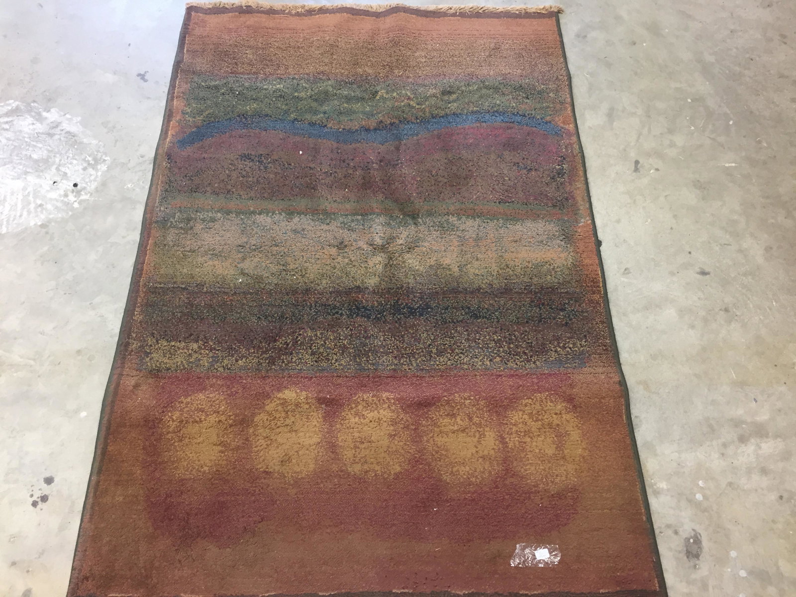 Area Rug: Rustic Area Rug made in India 'Kharma11' 5'9"x47"