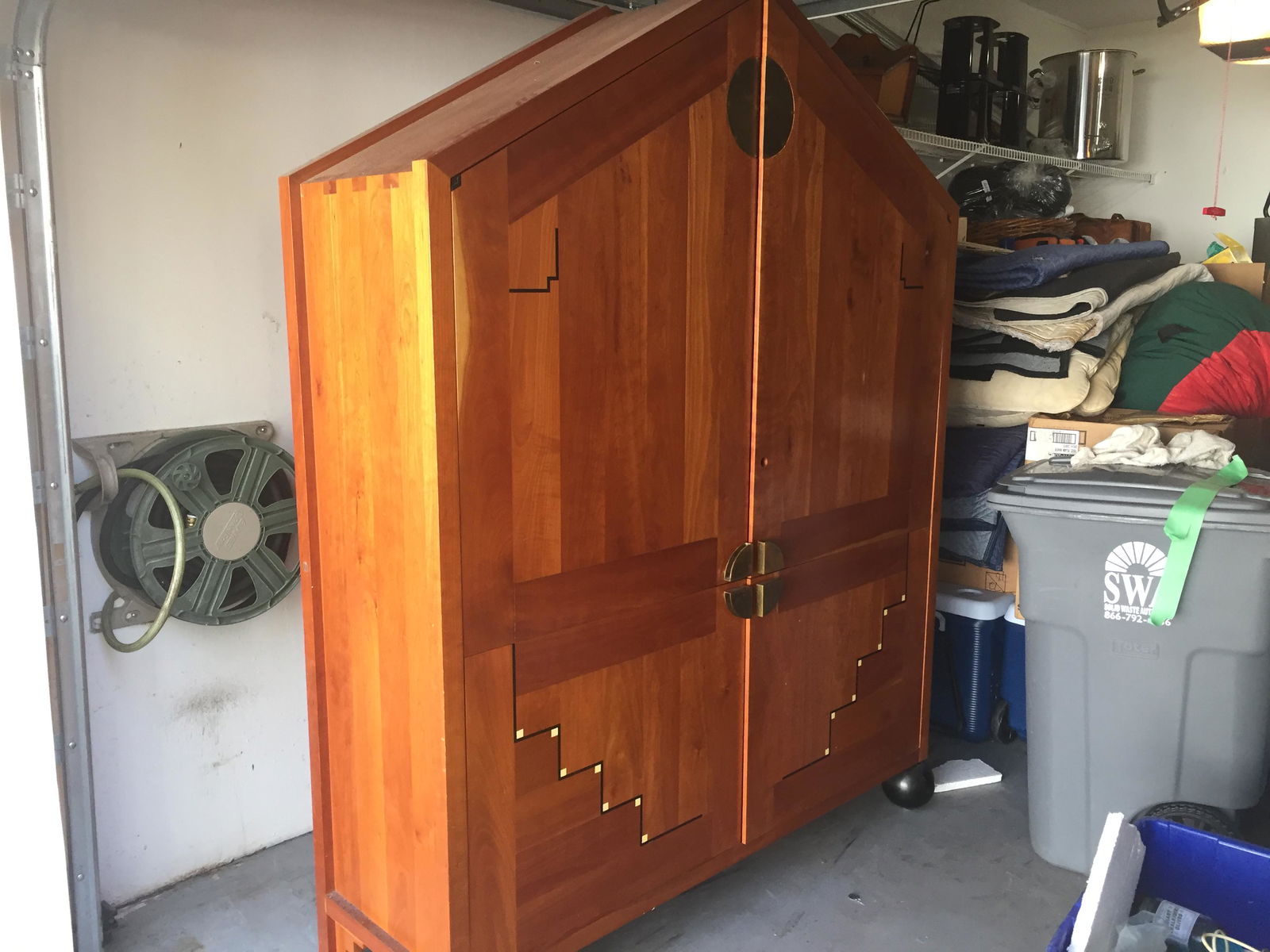African Custom Made Cherry Wood Armoire (1 of 4)