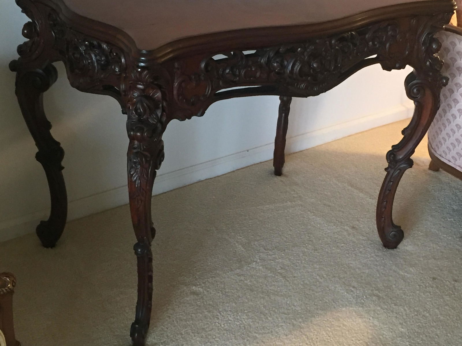 One of 5 Hand Carved Parlor Table (1 of 4)