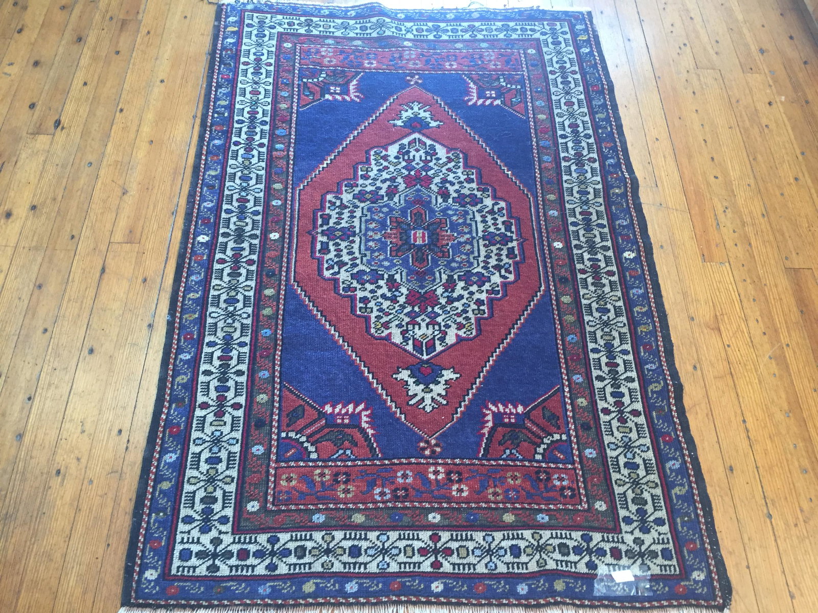 Area Rug: Blue with Red Area Rug,