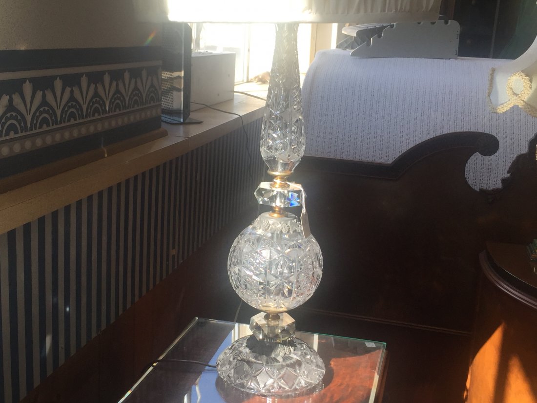 Pr. Cut Glass Lamps (1 of 4)