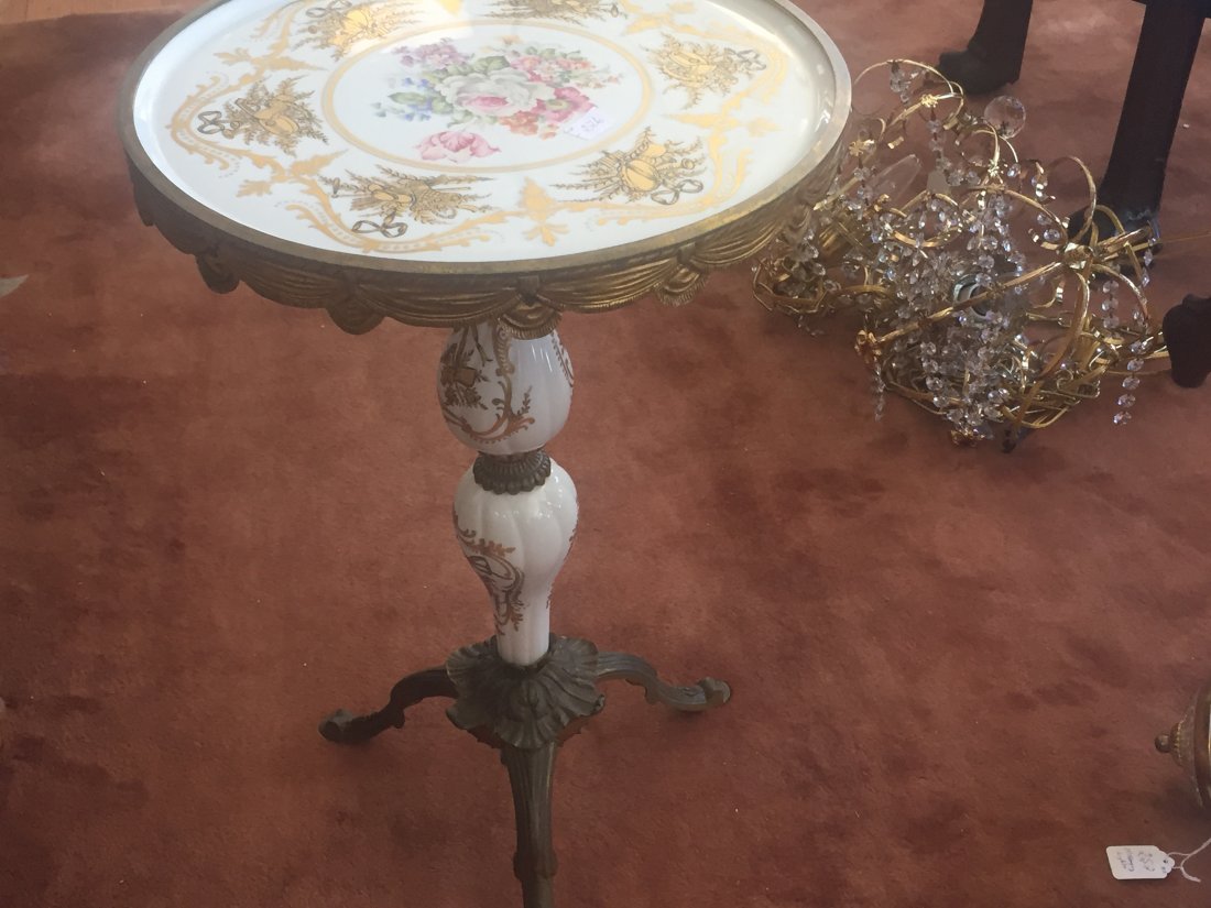 Porcelain Top Tri Leg Table (1 of 6)