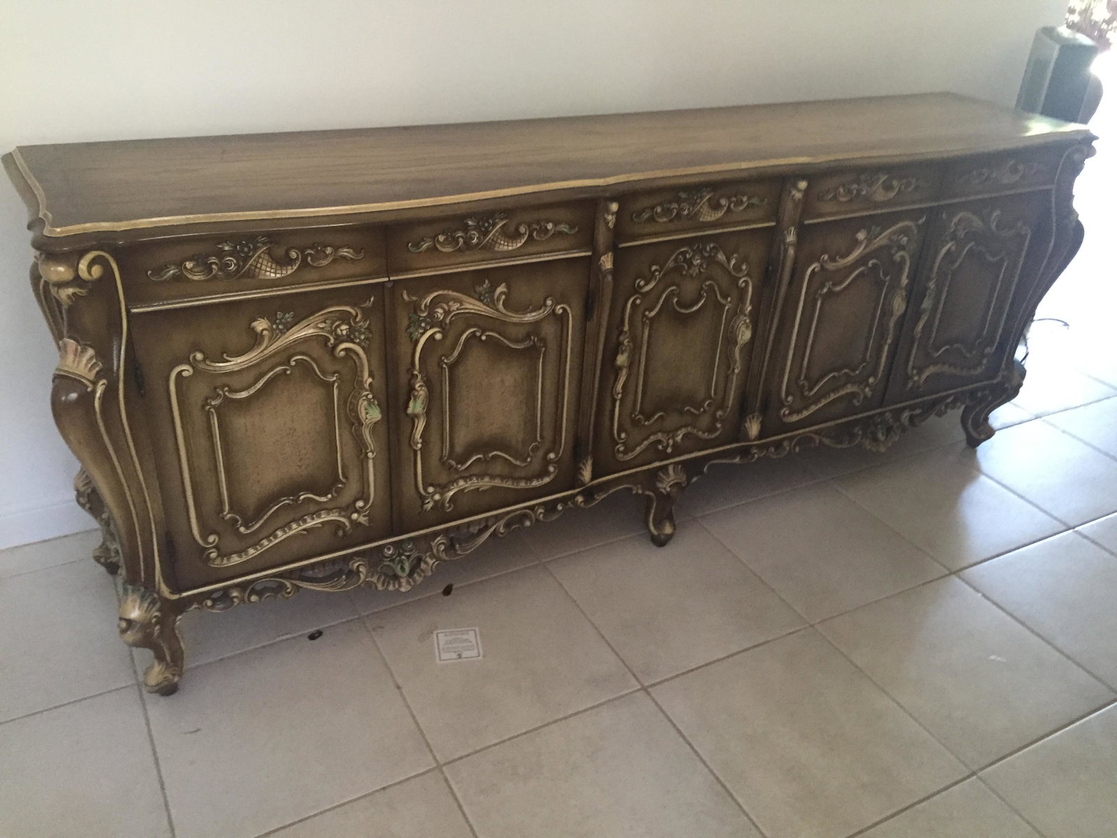 Large Buffet: Buffet, 34h x 88w x 19d (Great to put a Large TV, Mirror or Painting over it)