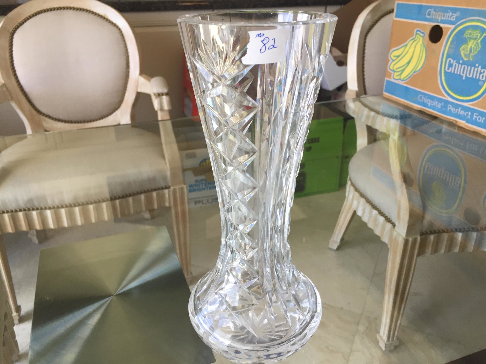 Crystal Vase: Crystal Vase, 10h x 4.5dia.
