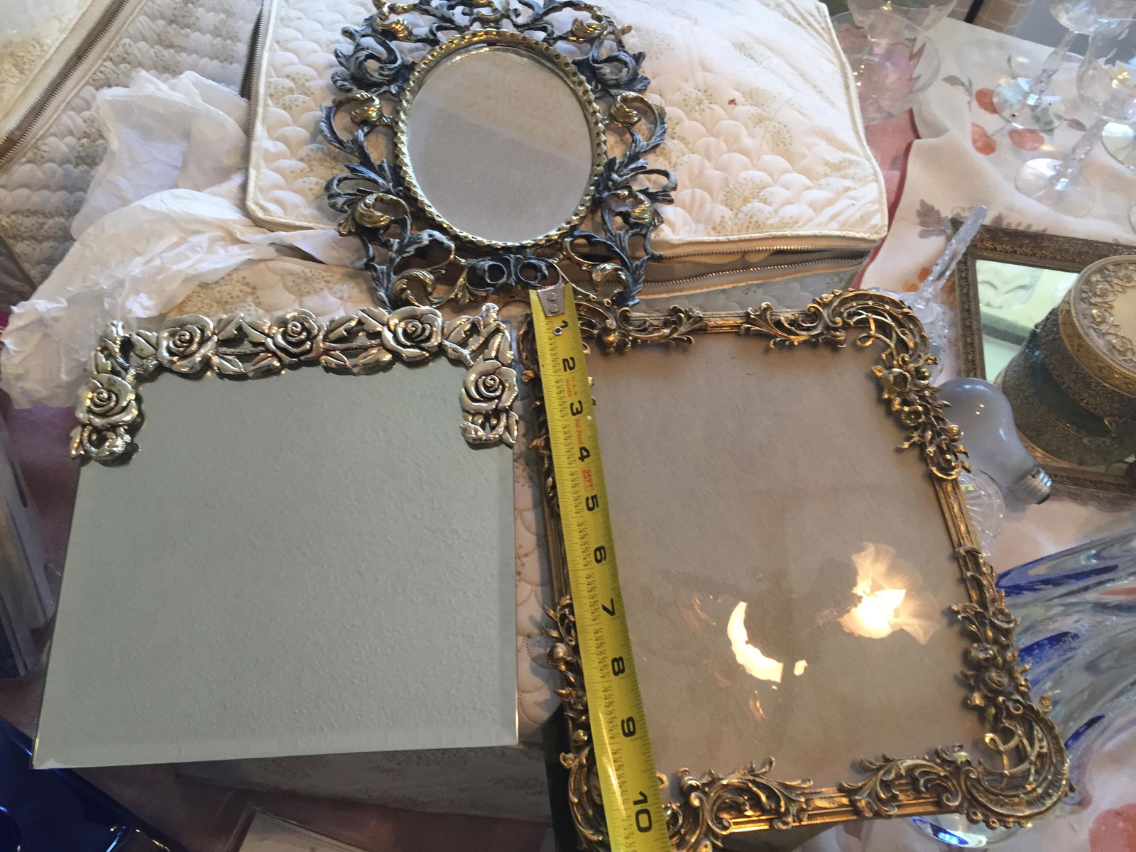 3-Picture Frames: (3) Stand-Up Dresser Vintage Picture Frames