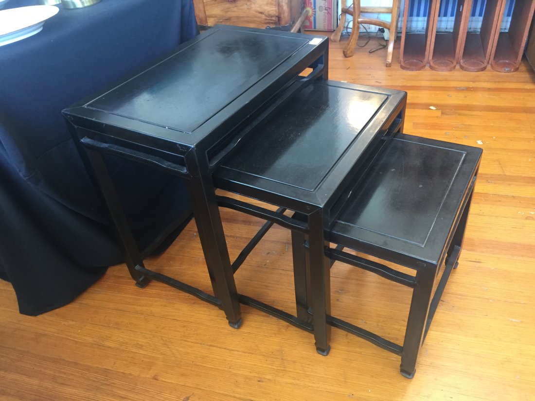 Nest of 3-Black Tables: Nest of 3-Black Tables, Top Table is 24h x 24w x 15d