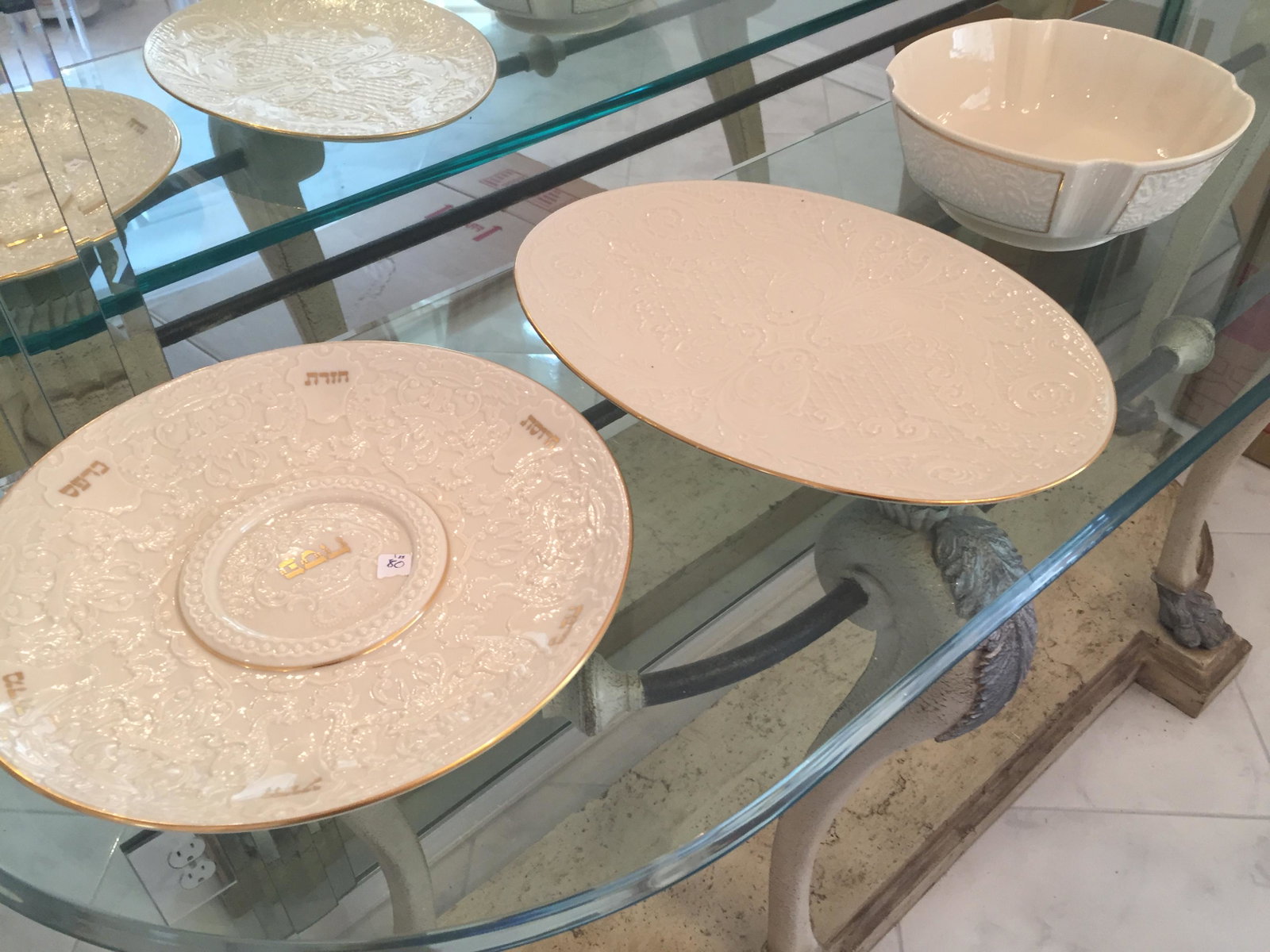 3-Lenox (seder plate,bowl,platt.): (3) Lenox (1-bowl, Seder Plate & 1-platters)