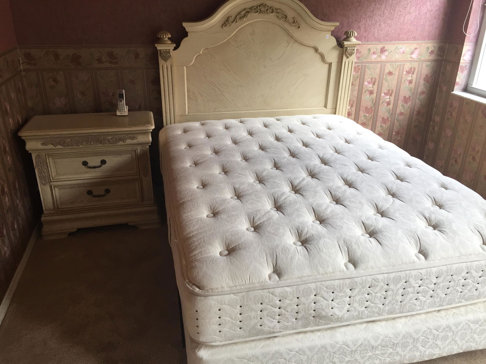 Queen Headboard & Night Stand (1 of 7)