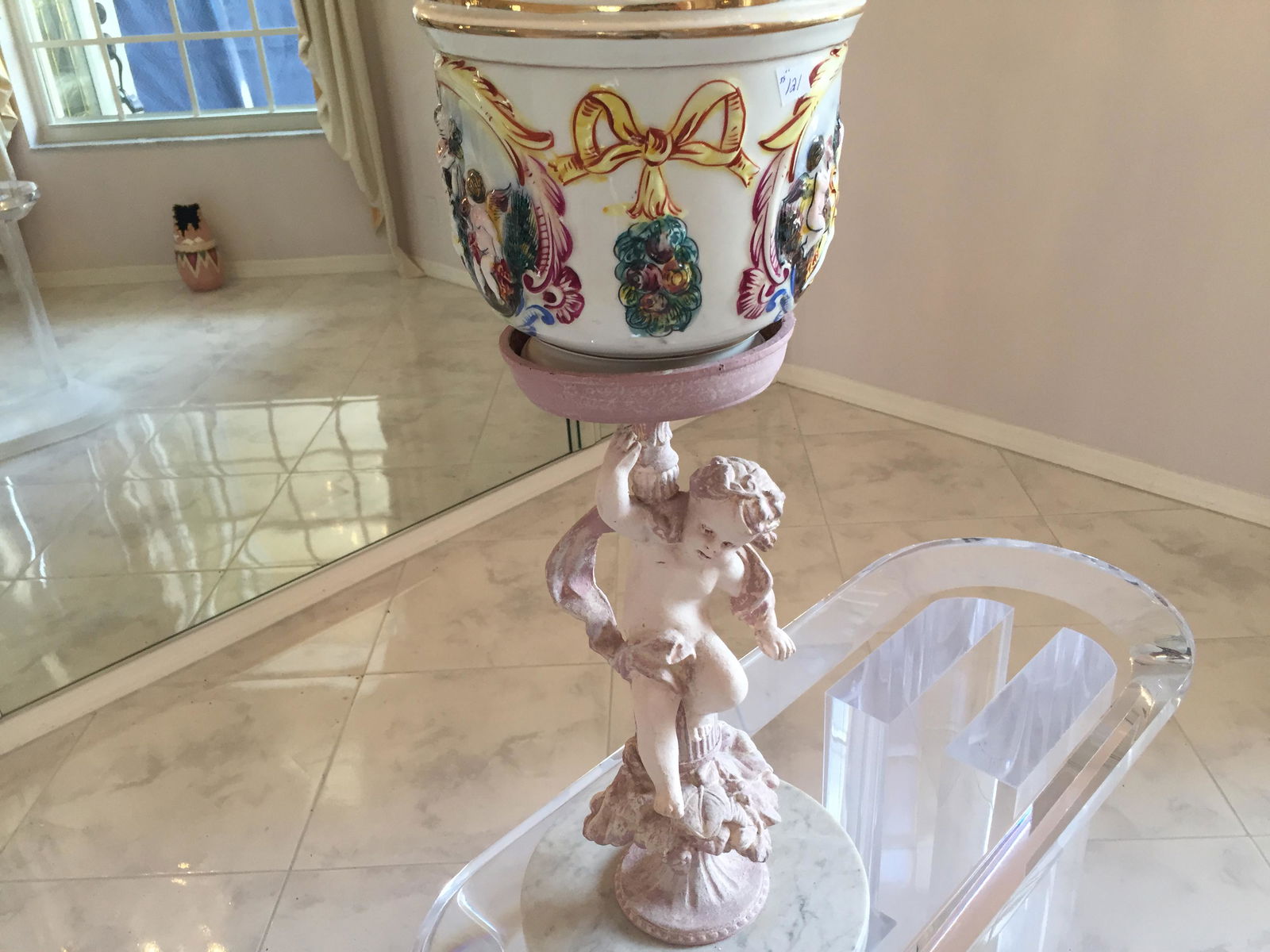 Pk.Cherub Planter Capodimonte (1 of 3)
