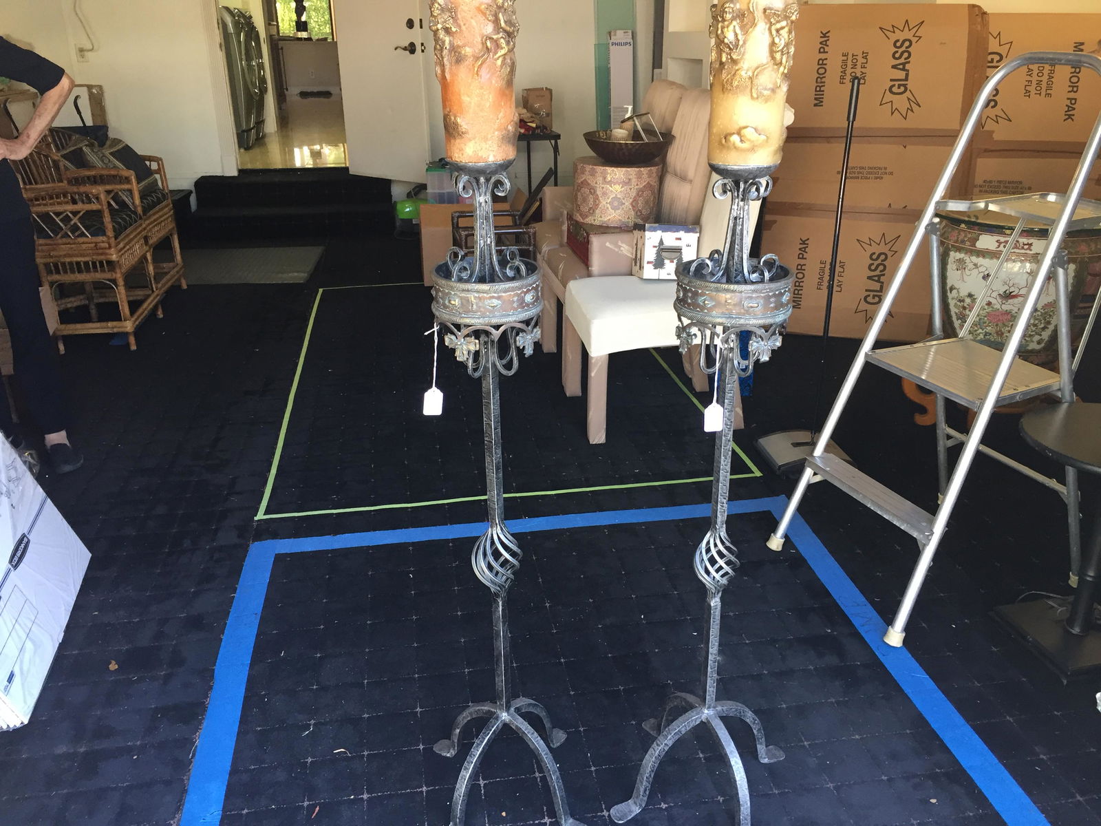 Pair Iron Candle Stands (1 of 3)