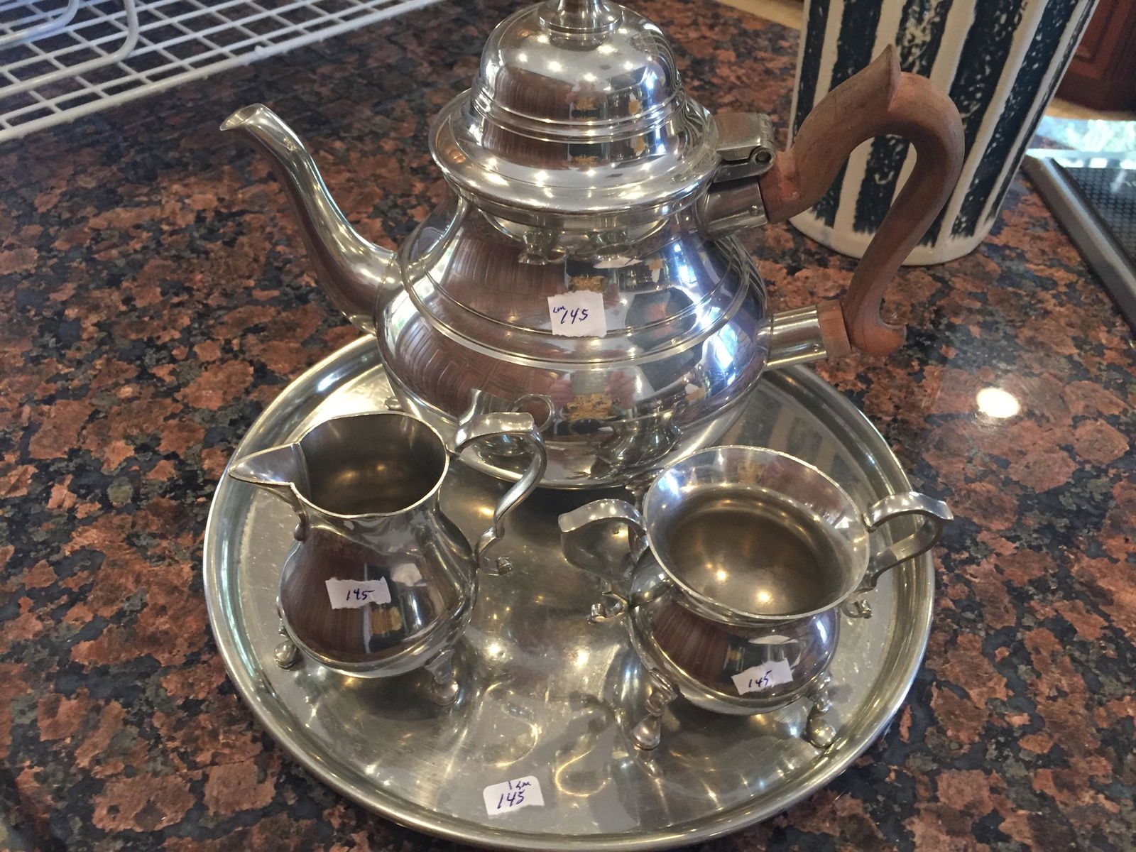 Pewter Tea Set (1 of 3)