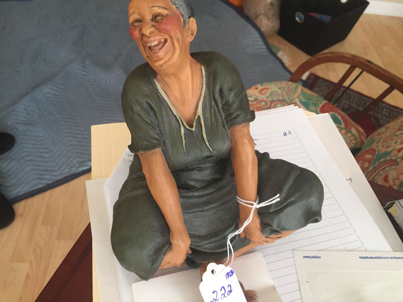 Nanima Sculpture: Hand Painted Nanima Sculpture 7x6x5