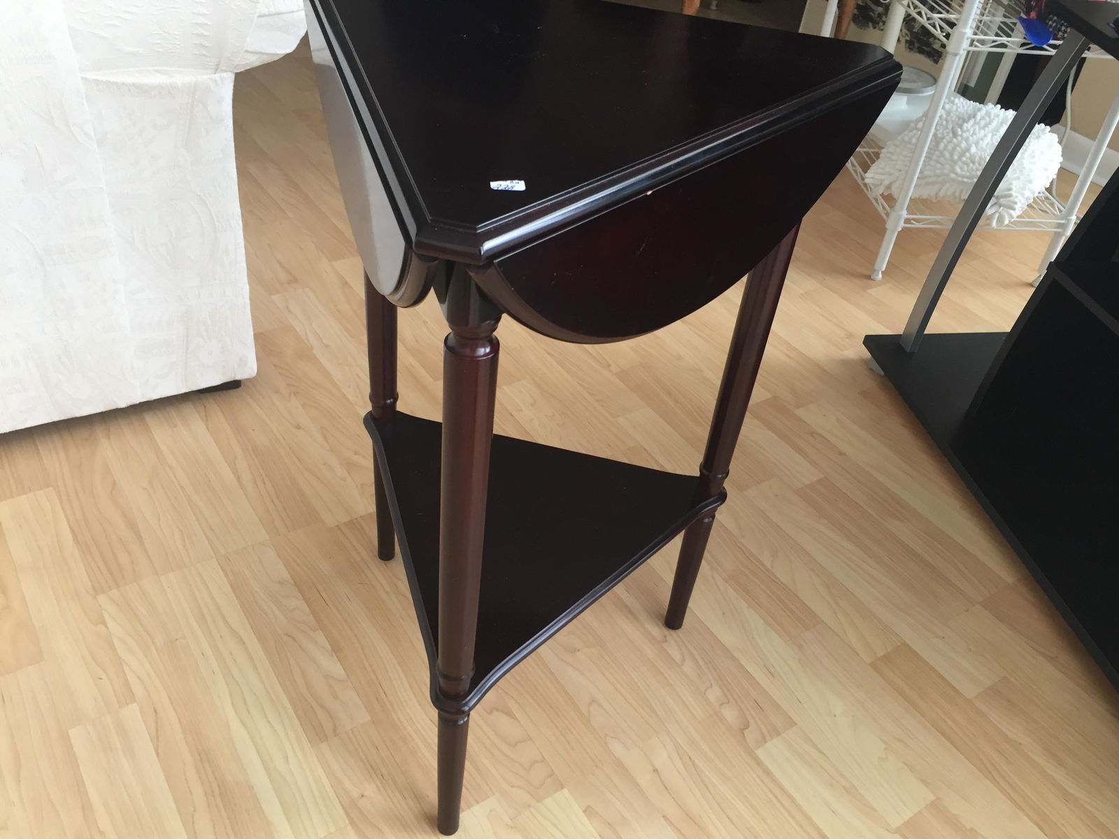 Bombay Triangle Table: Bombay Triangle Drop Leaf Table, 26x18