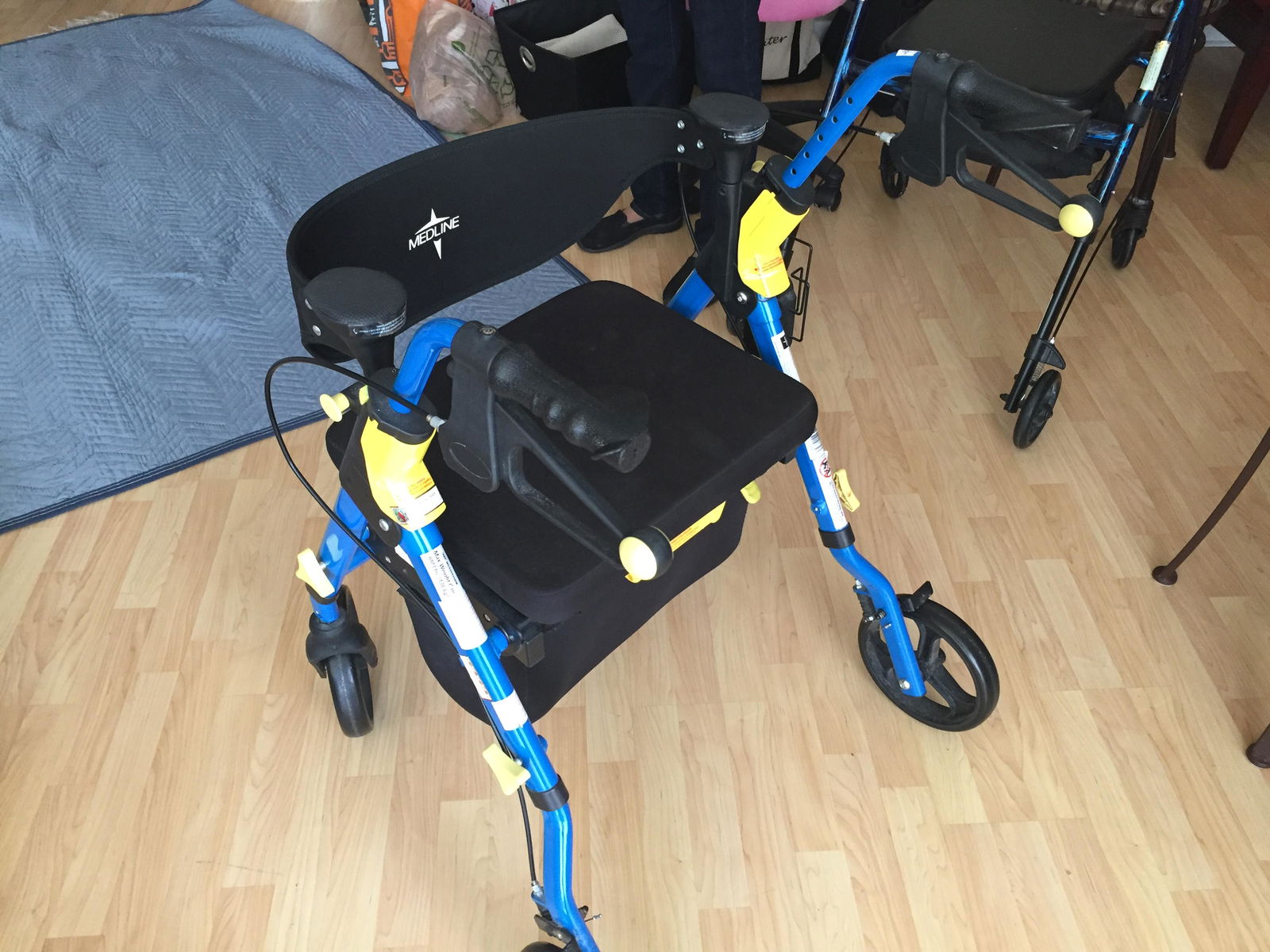 Medline Rolling Walker: Medline Rollator Walker with Seat, Folding Rolling Walker with 8-inch Wheels, Black (needs new storage pouch only)