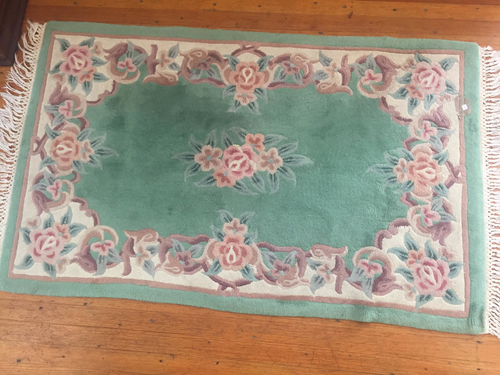 Green Area Rug: GreenBeige Area Rug, 59x36