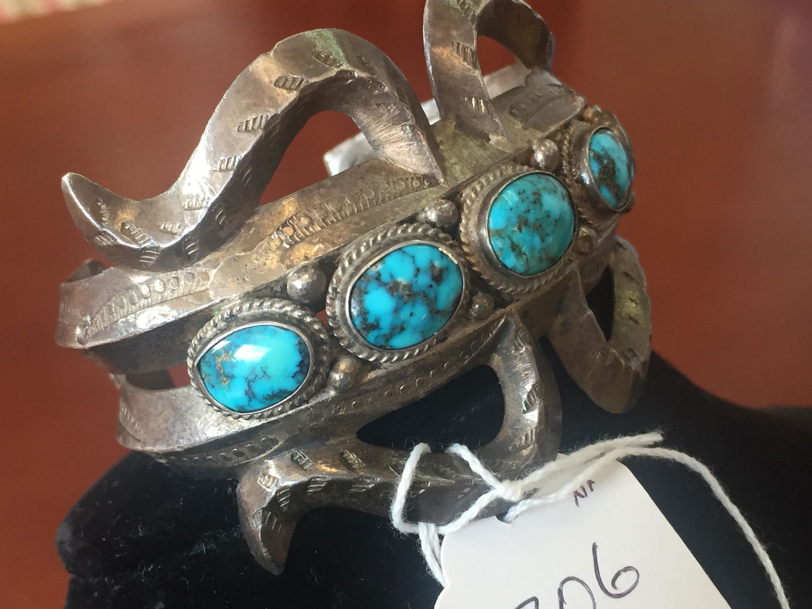 Native American Sterling Turq.Bracelet (1 of 4)