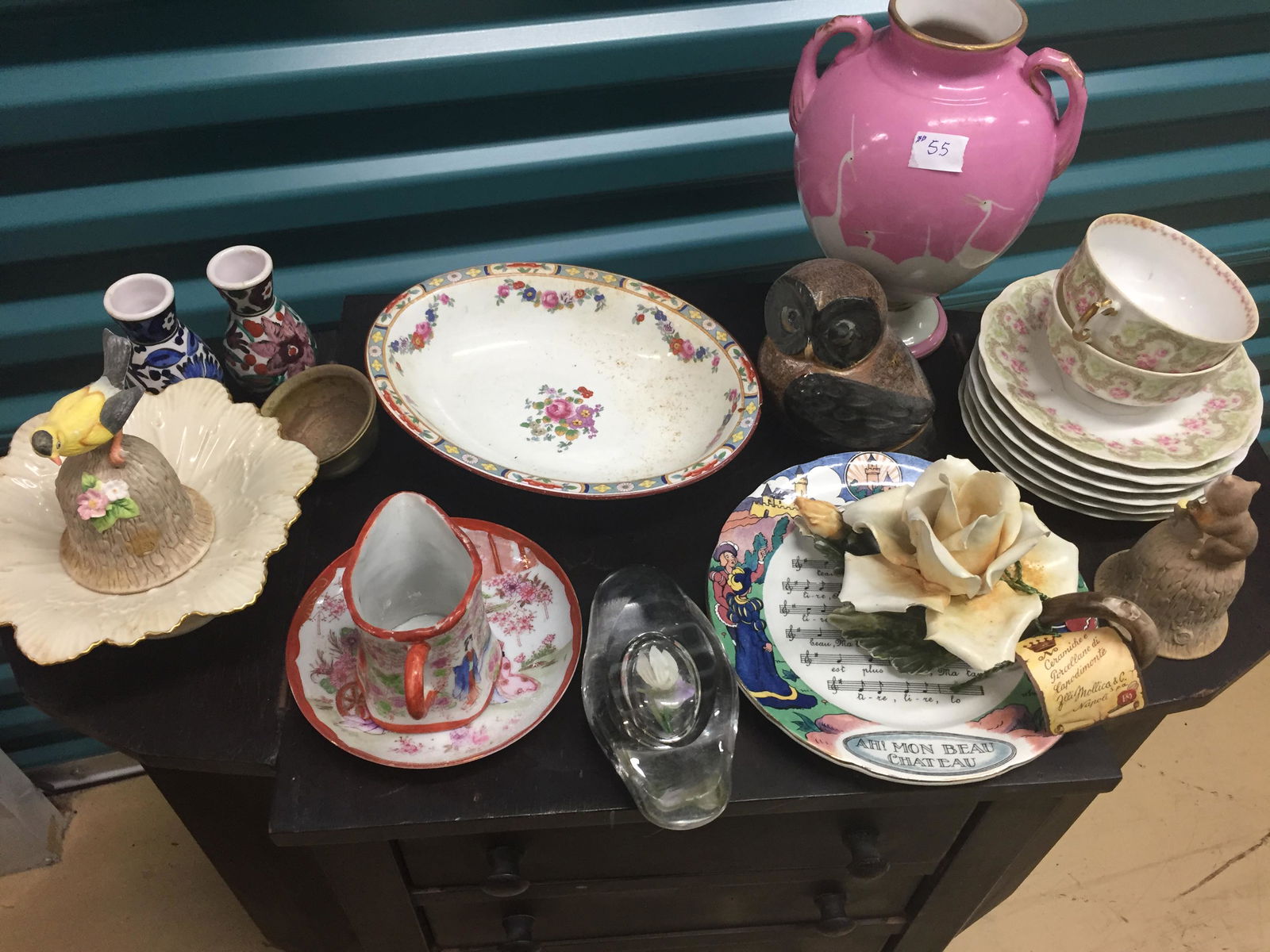 UPDATE: Box Lot, plates/vases/owl/ (1 of 2)