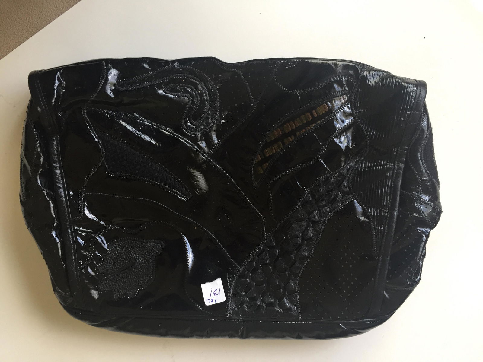 Sharif Blk. Patent Leather  Hand Bag (1 of 3)