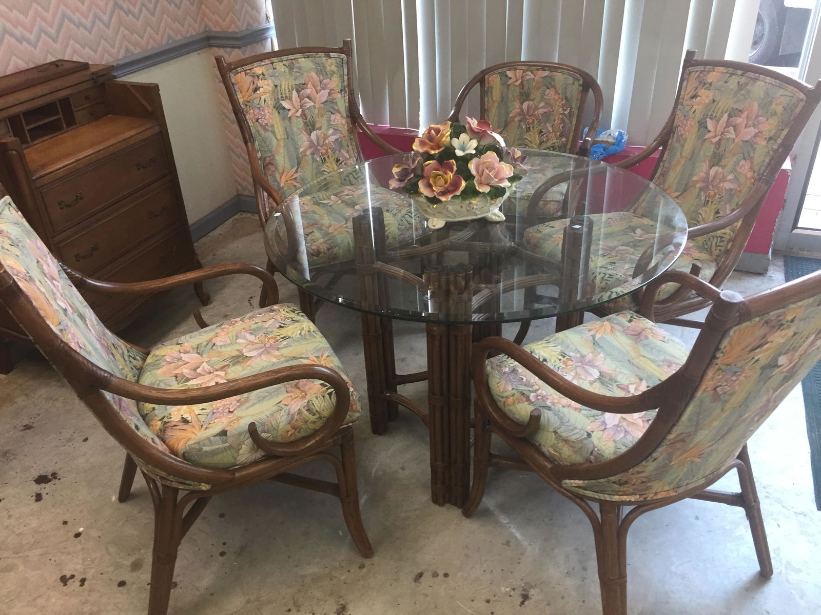 Glass Top Table, Bamboo Chairs (1 of 5)