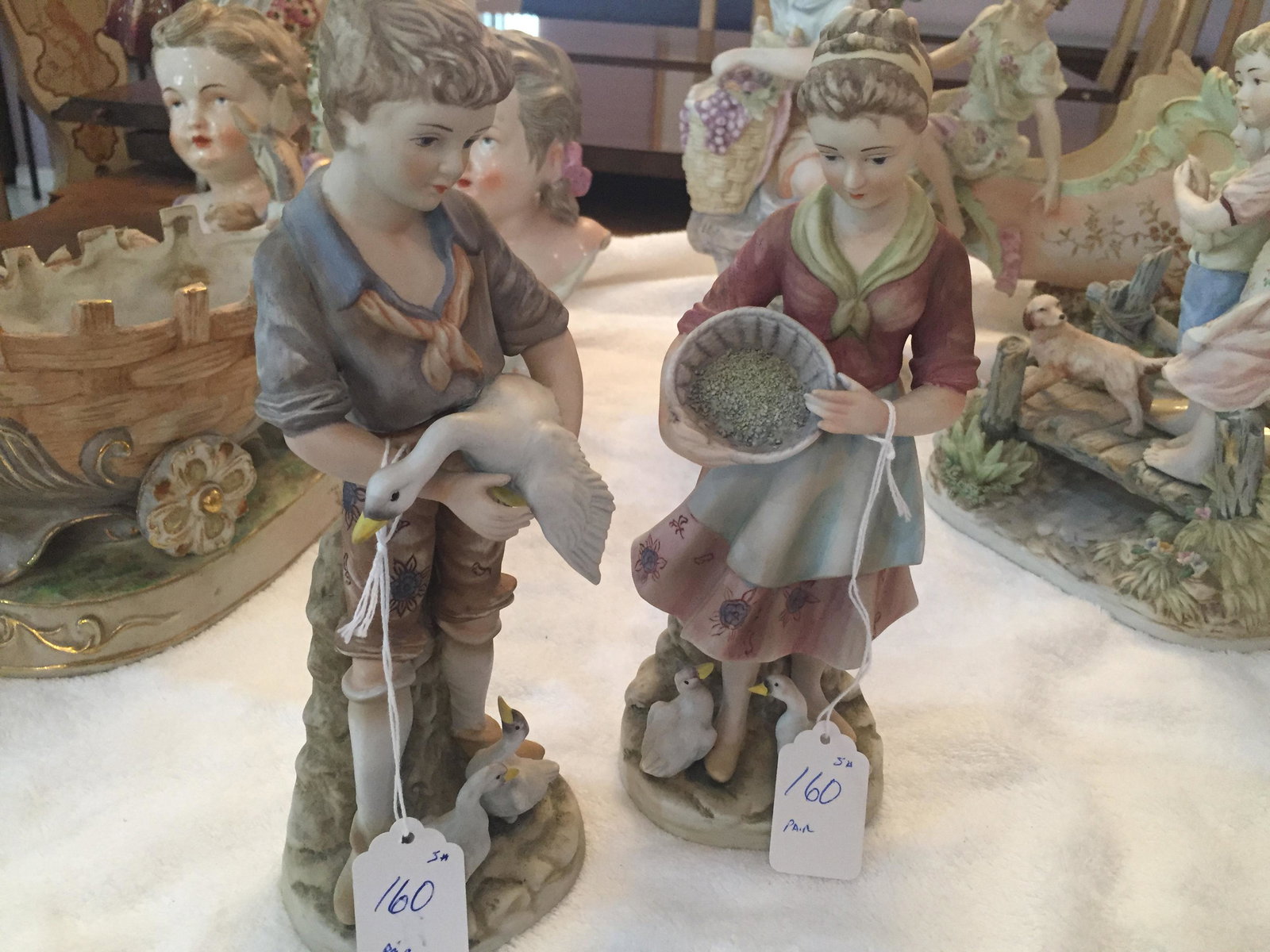 Pair Bisque with a Goose & Girl with Feed' (1 of 3)