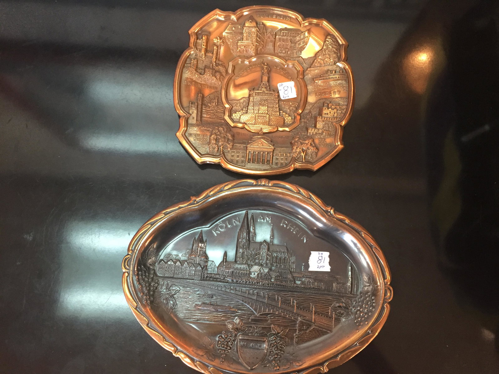 Copper Plated Metal German Wall Plaques (1 of 5)