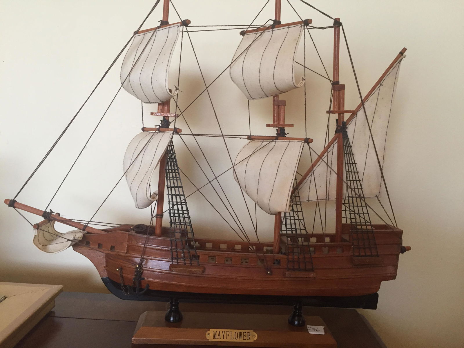 Mayflower Vessel: Mayflower Sailing Vessel, 15h x 17w x 3d
