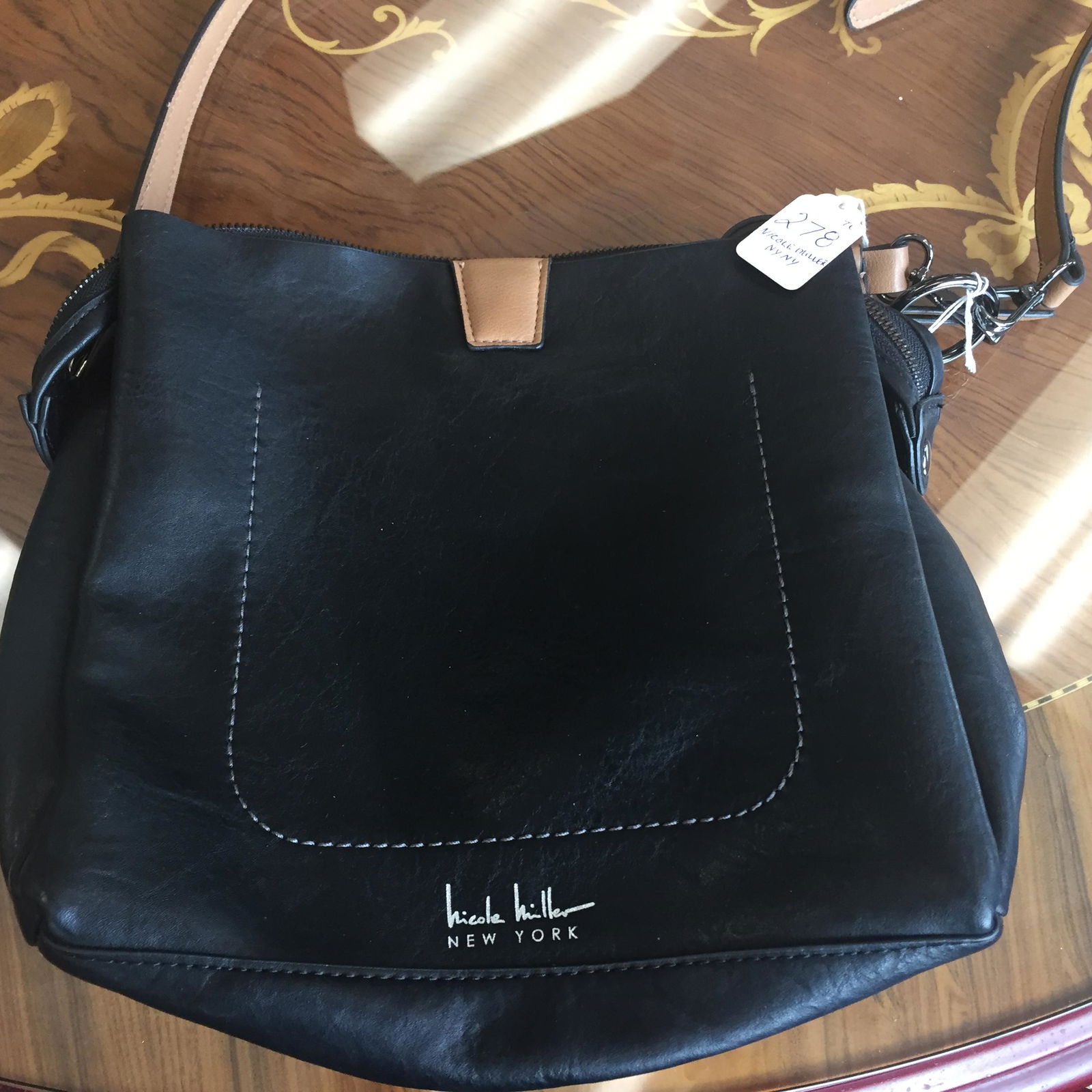 NICOLE MILLER NY Black Leather Handbag (1 of 4)