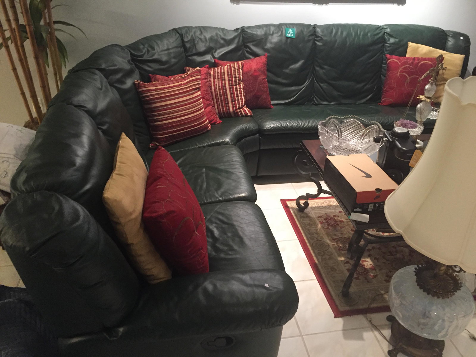 NATUZZI Leather Sectional Sleeper: NATUZZI Dr.Green Leather Sectional Sleeper Sofa (New, never used sleeper)