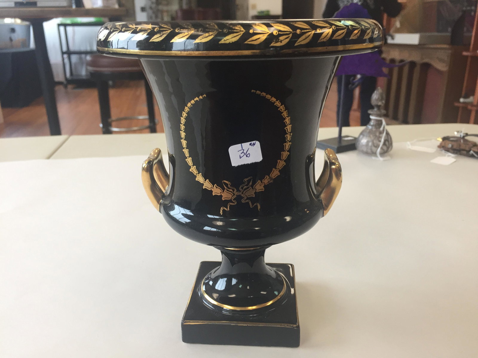 Double Handle Blk. Vase (1 of 5)