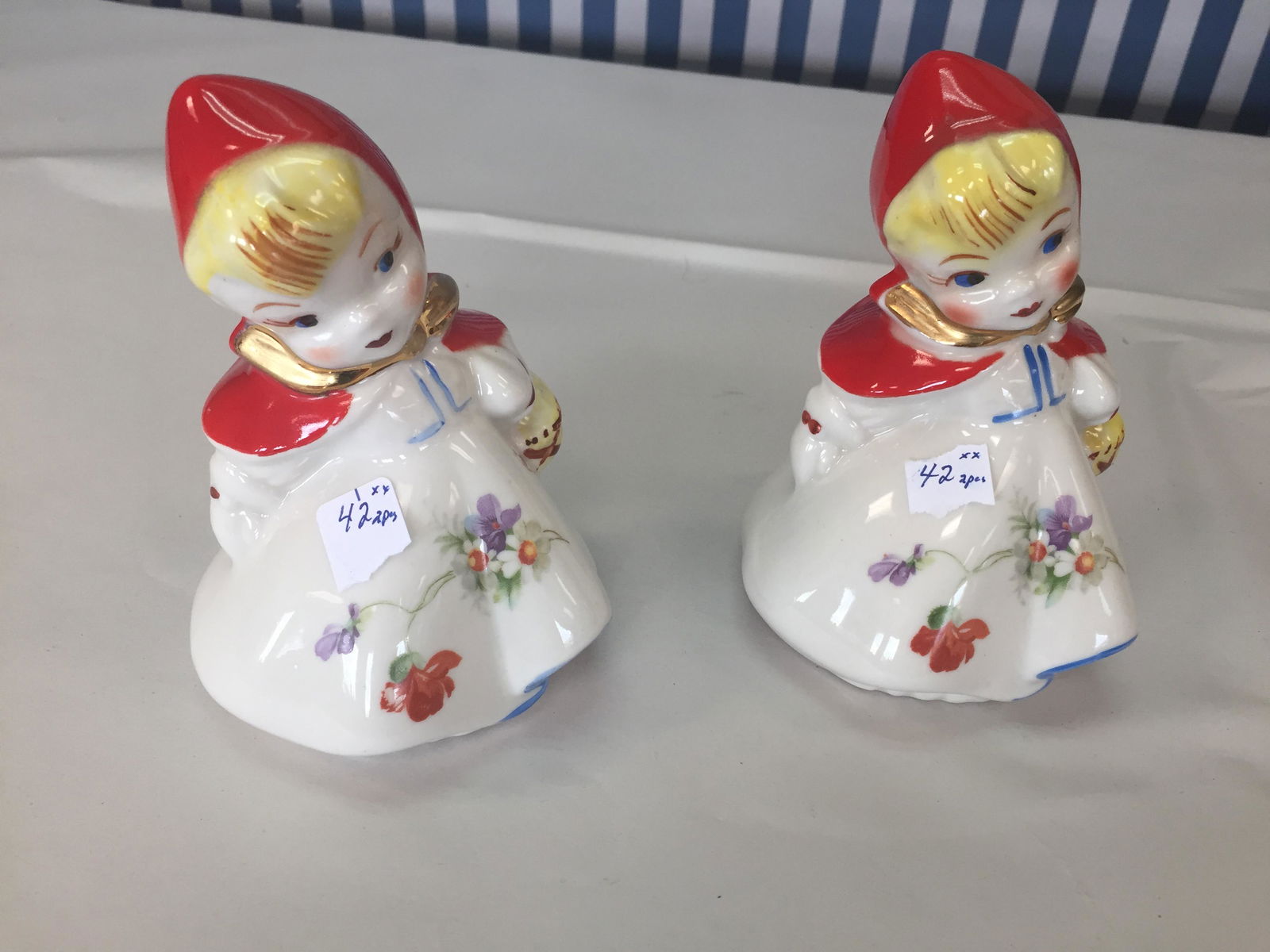 Little Red Riding Hood Salt/Pepper: 1940's Vintage Hull Little Red Riding Hood Salt Pepper Shakers
