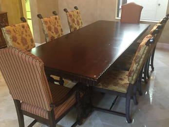 Mahogany Banquet Table with 8-Chairs