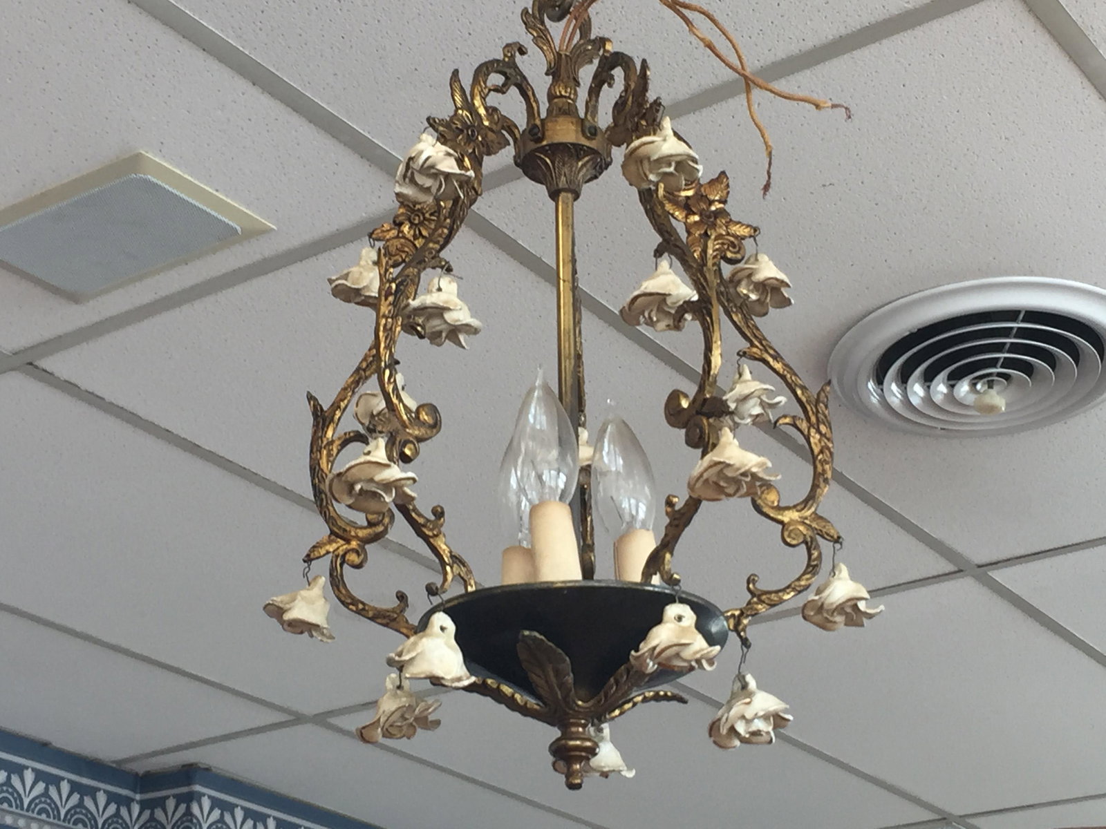 Vintage Brass Hanging Light (1 of 5)